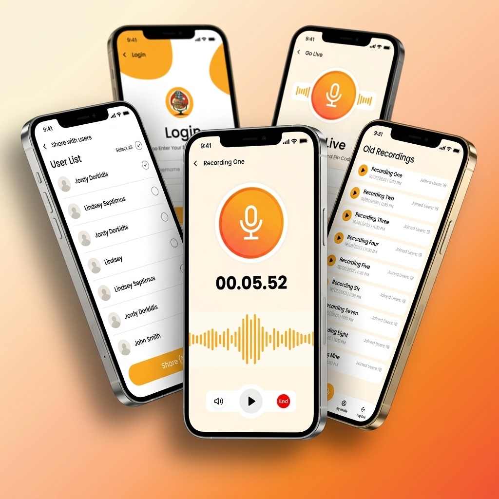 AudioCast Live Voice Recording App